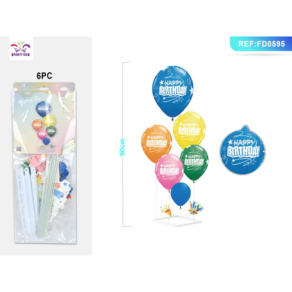 SET PALLONCINI BUON COMPLEANNO - COLORI MISTI - 6PZParty Go