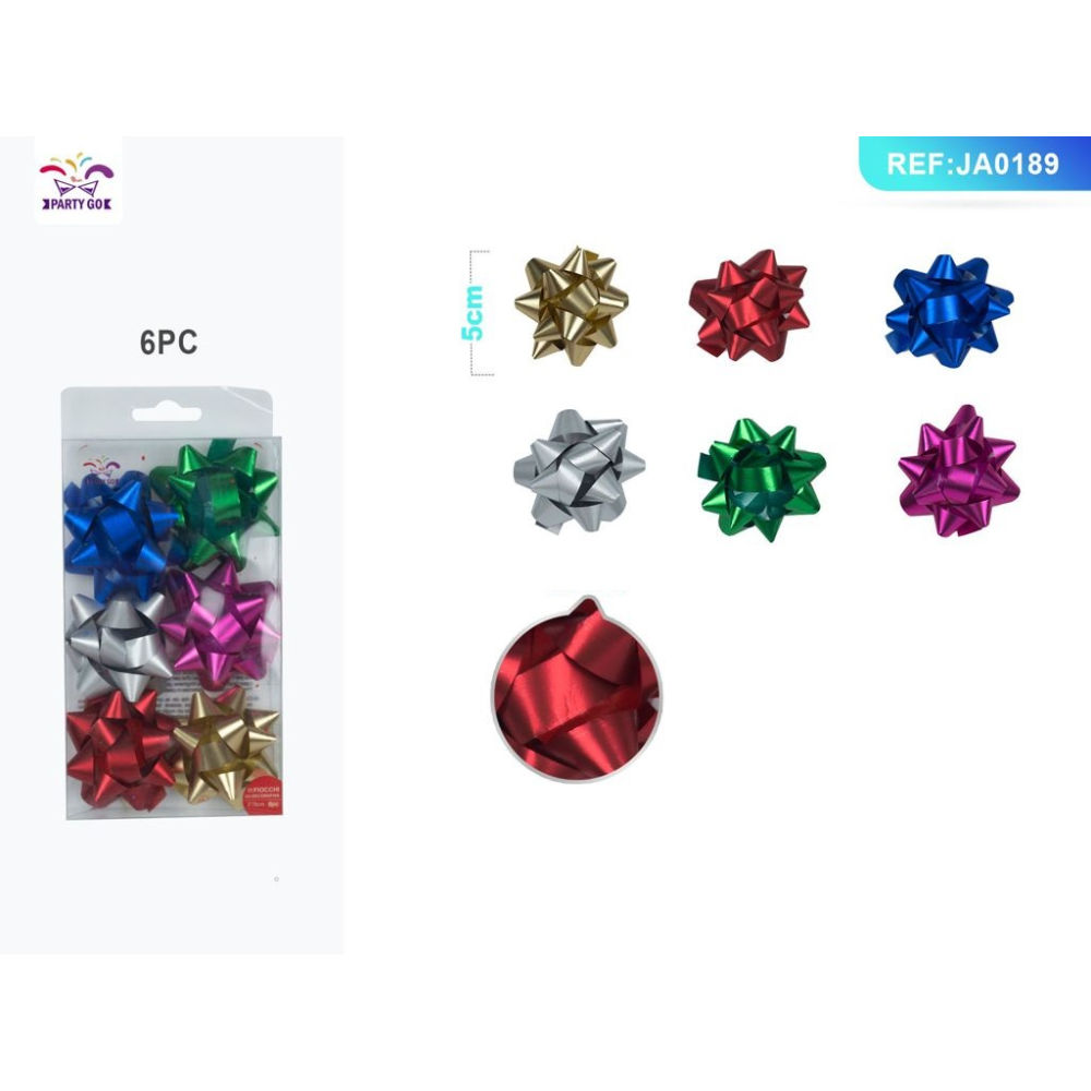COCCARDE DA REGALO OPACO - COLORI MISTI 5CM - 6PZParty Go