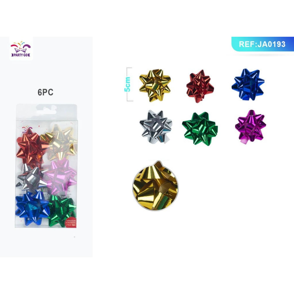 COCCARDE DA REGALO METAL - COLORI MISTI 5CM - 6PZParty Go
