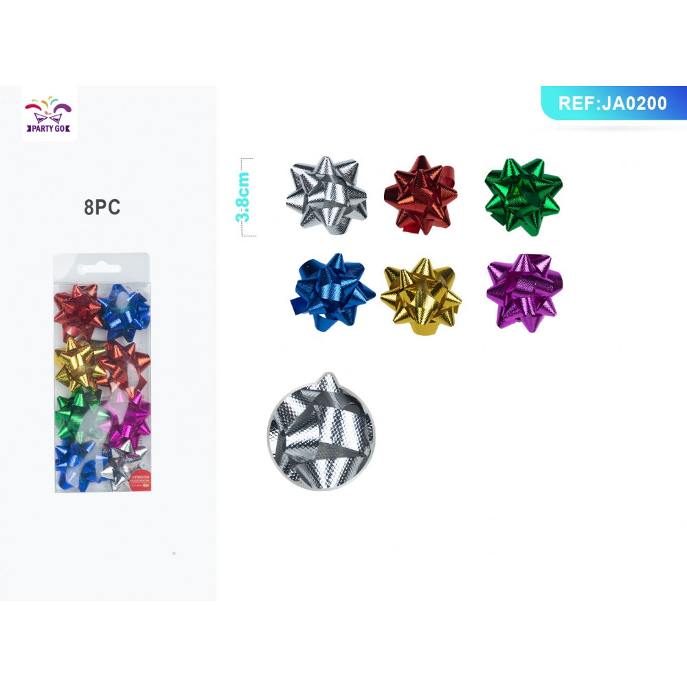 COCCARDE DA REGALO GOFFRATO - COLORI MISTI 3,8CM - 8PZParty Go