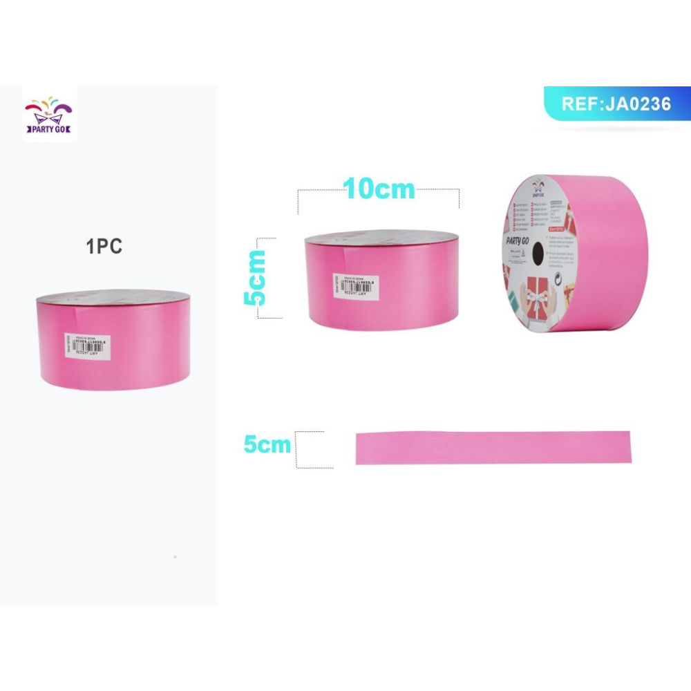 NASTRO REGALO PP - ROSA - 5CM x 27 METRIParty Go