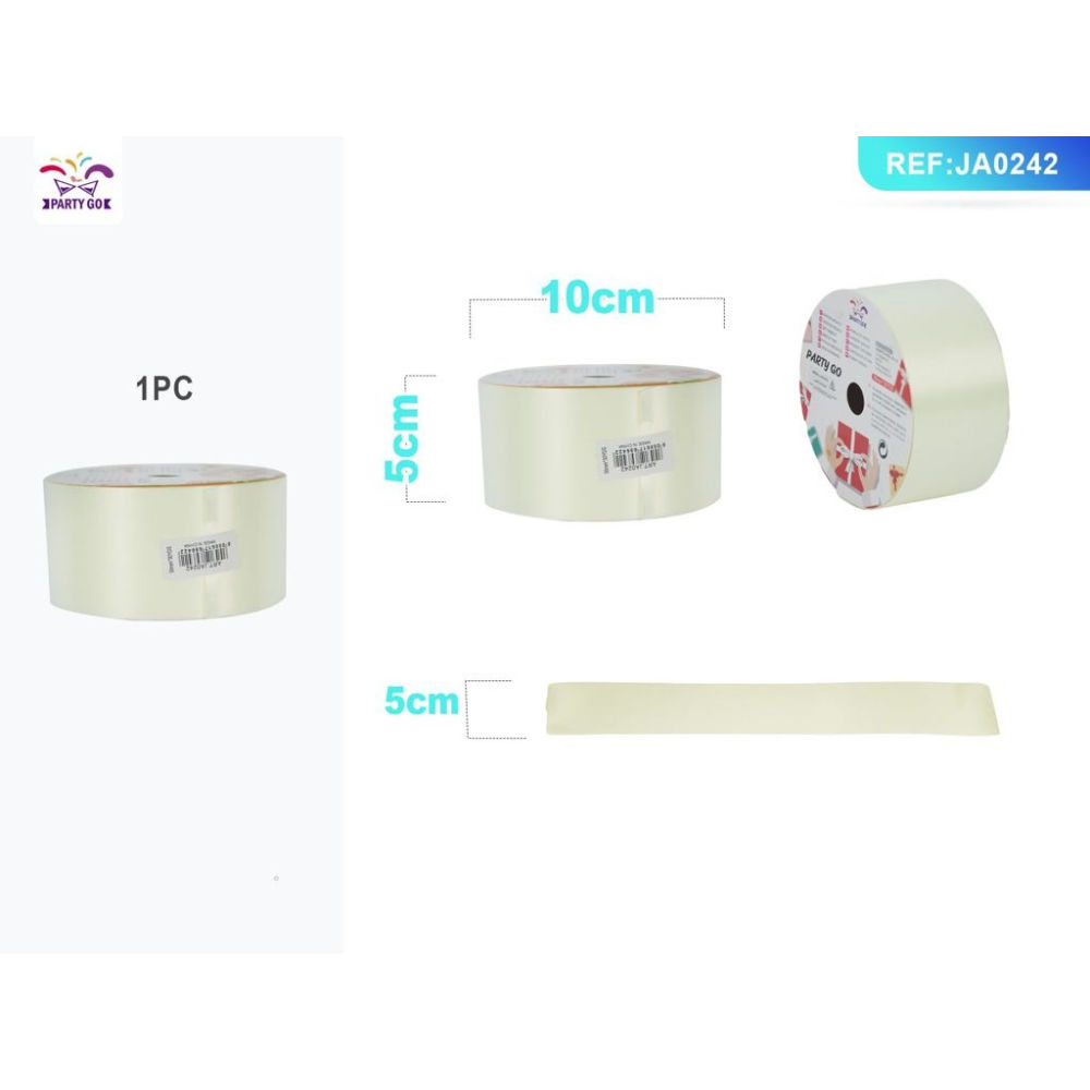 NASTRO REGALO PP - BIANCO - 5CM x 45 METRIParty Go