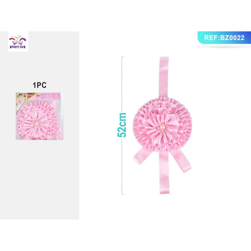 FIOCCO NASCITA A FIORE IN RASO - ROSA - 52CMParty Go