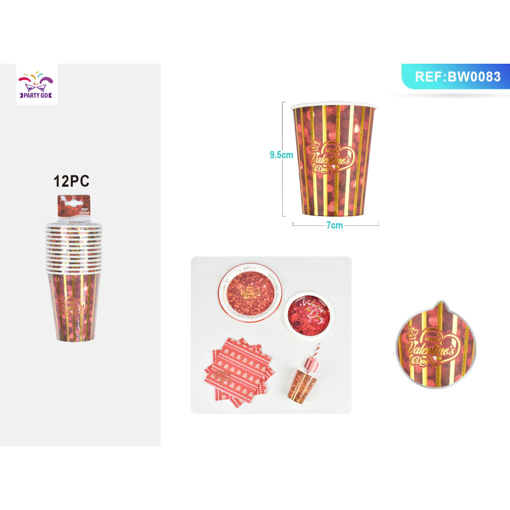 BICCHIERI MONOUSO SAN VALENTINO 12PZParty Go