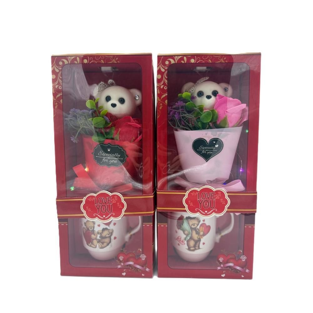Mini Bouquet San Valentino con Tazza + Luci LEDParty Go