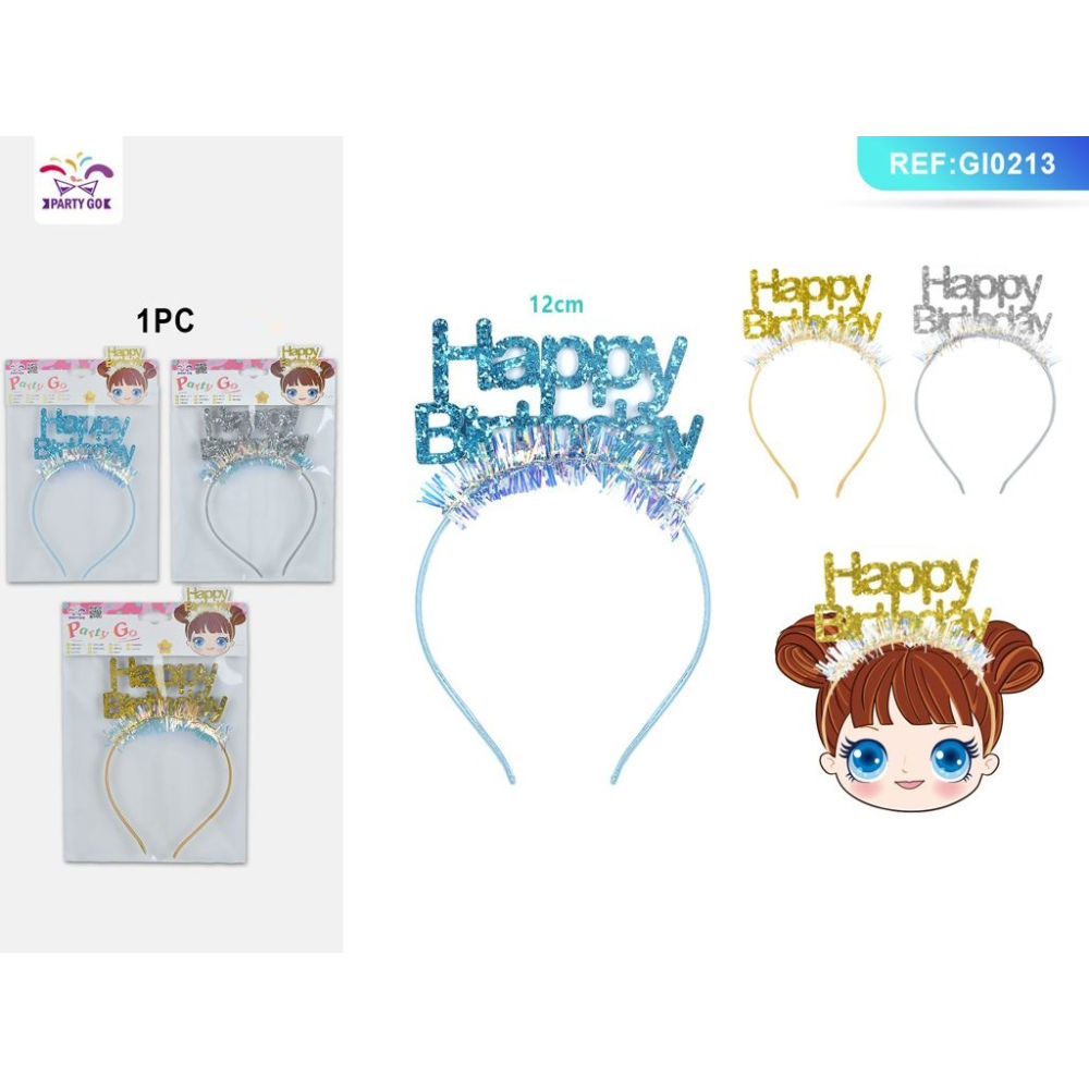 CERCHIETTO HAPPY BIRTHDAY - COLORI ASSORTITI - 1PZParty Go