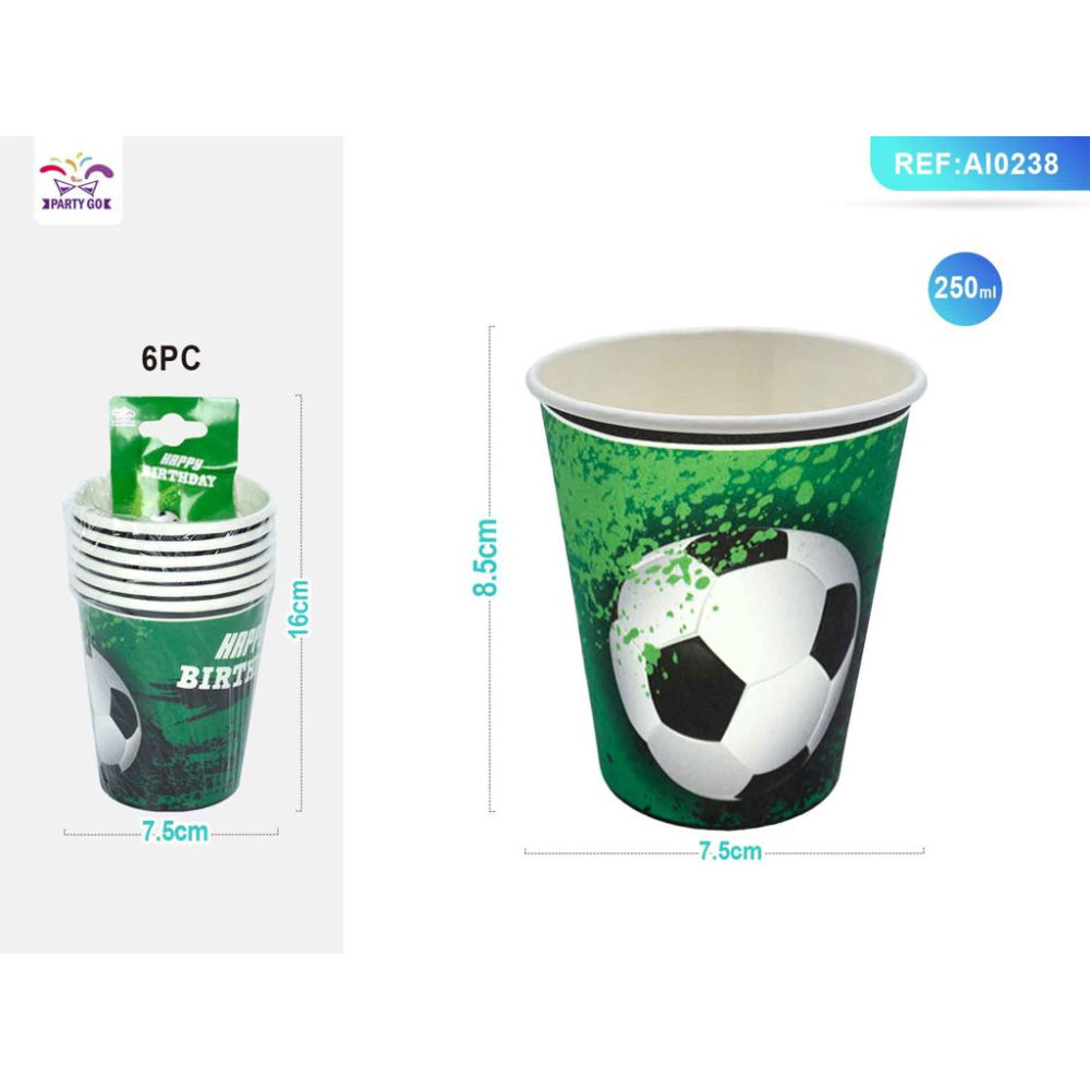 BICCHIERI MONOUSO - CALCIO - 6PZParty Go