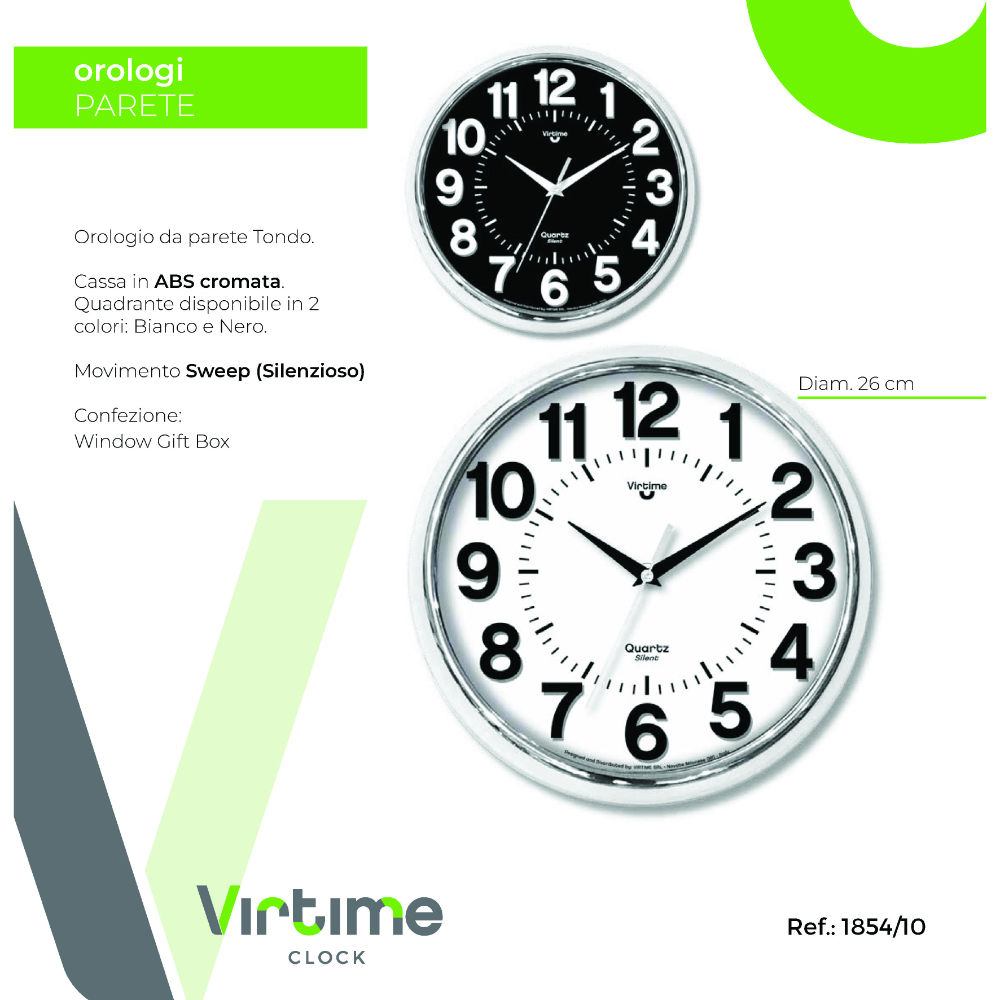 Orologio da Parete Tondo Ø26cm - 1854/10Virtime