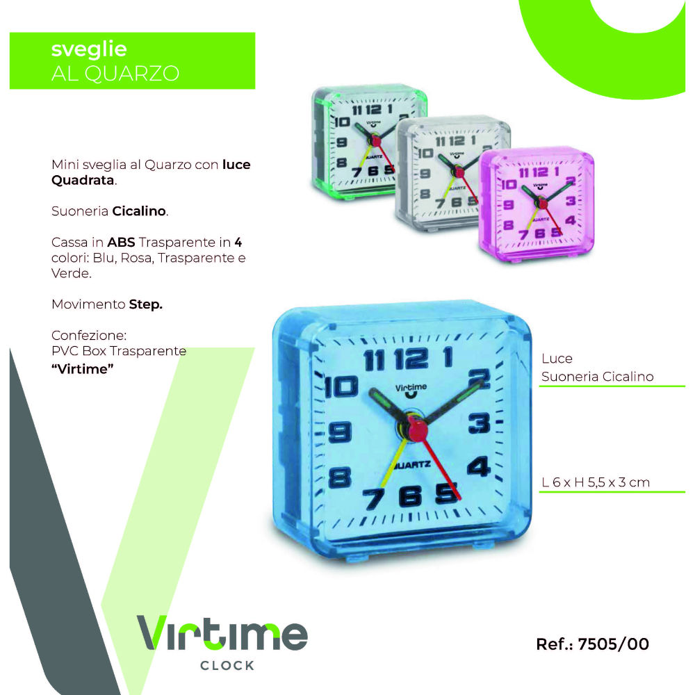 MINI SVEGLIA QUADRATTA - 6x3MVirtime