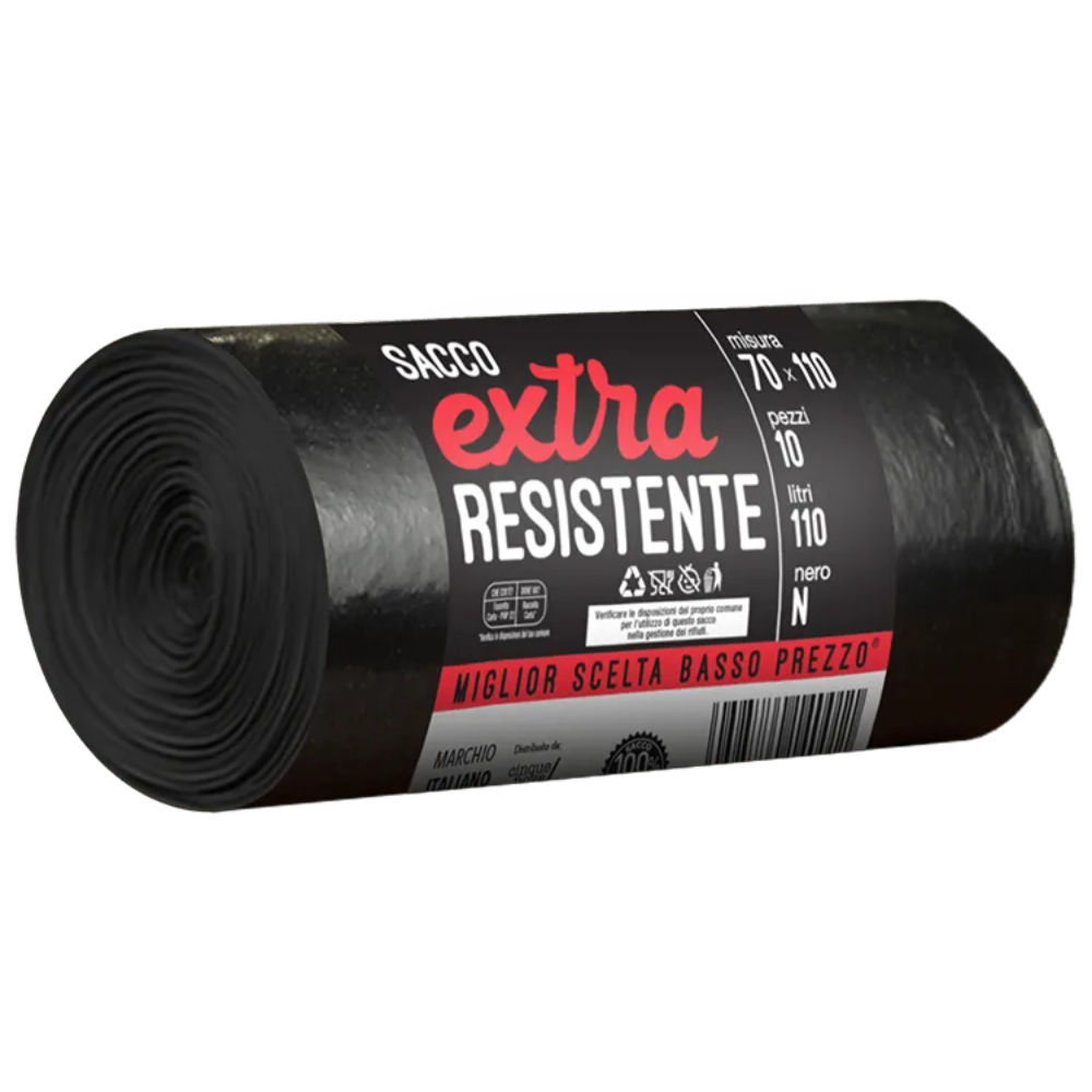 Sacco Nero Extra Resistente - 70x110cm - 10pzCinquenovesette