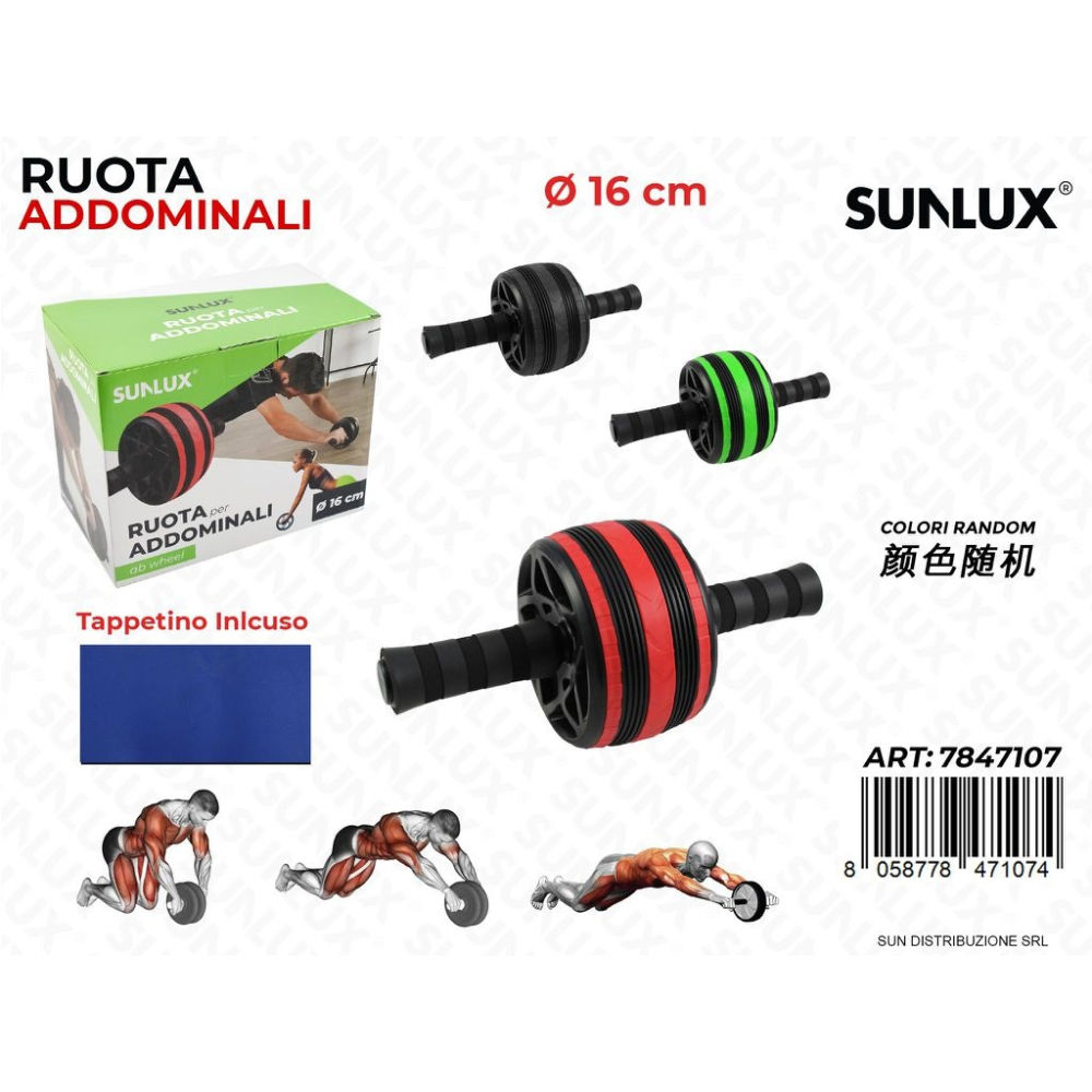RUOTA PER ADDOMINALI C/ TAPPETO D.1Sunlux