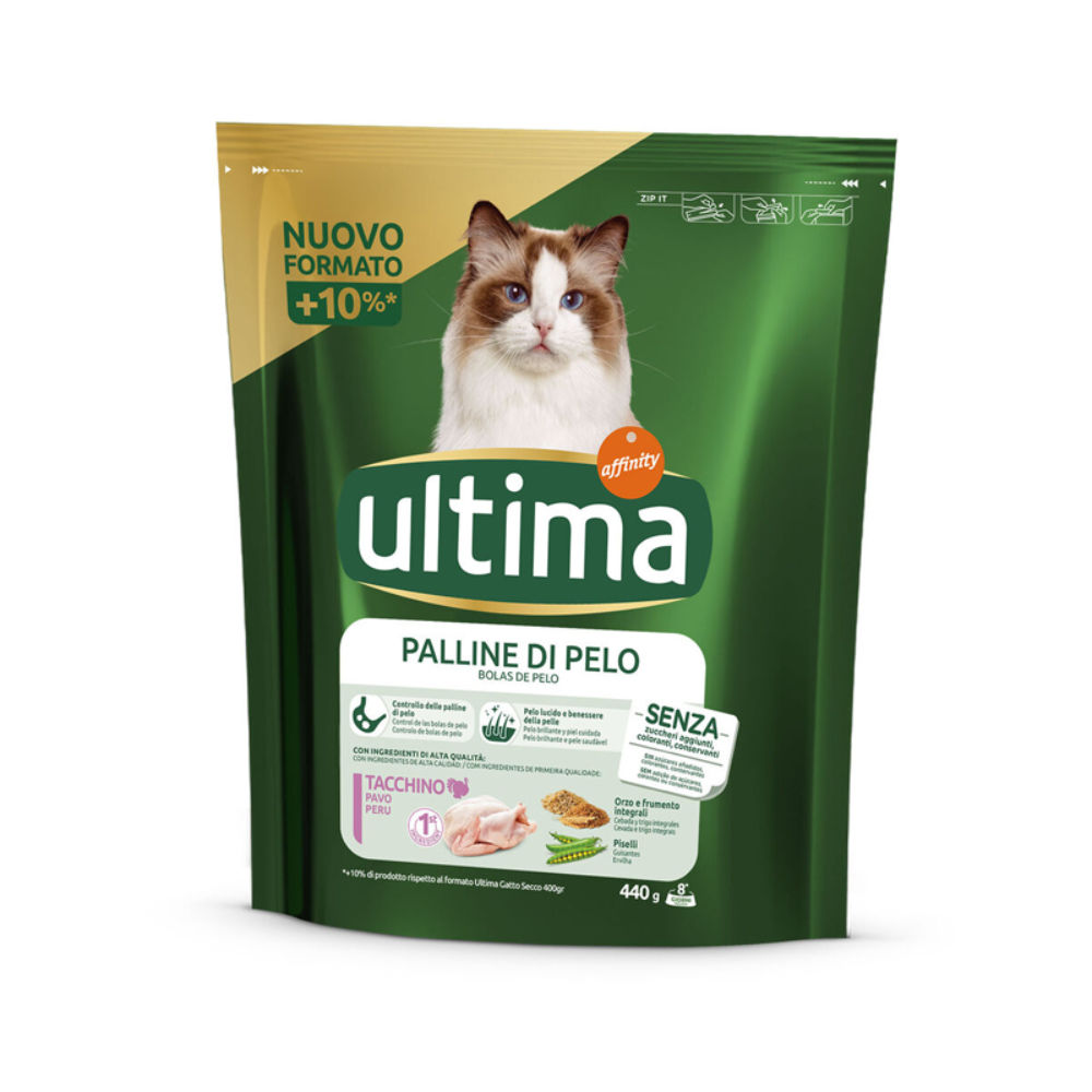 Ultima Gatti Palline di Pelo - Tacchino - 440gUltima Affinity
