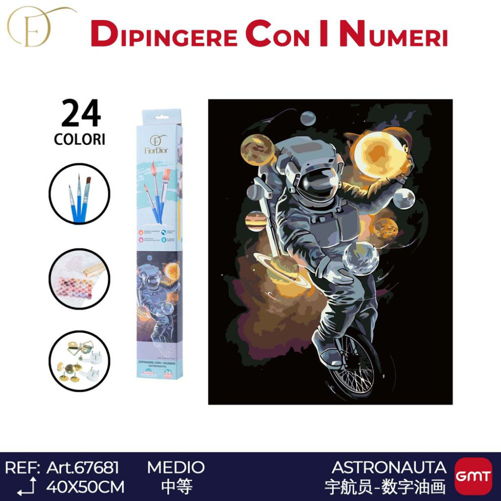 DIPINGERE CON I NUMERI 24 COLORI  - ASTRONAUTAFiordior