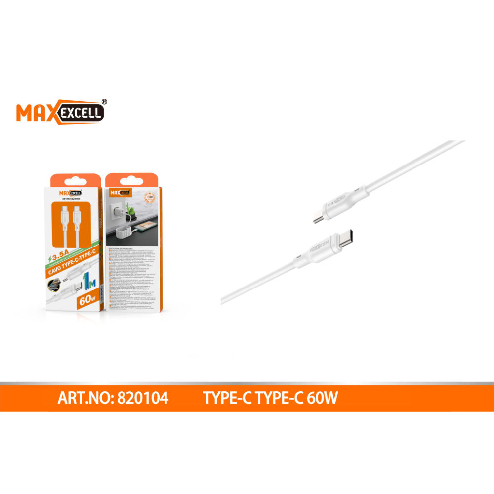 CAVO TYPE-C A TYPE-C FAST CHARGE 3.5A/60W 1MMaxexcell