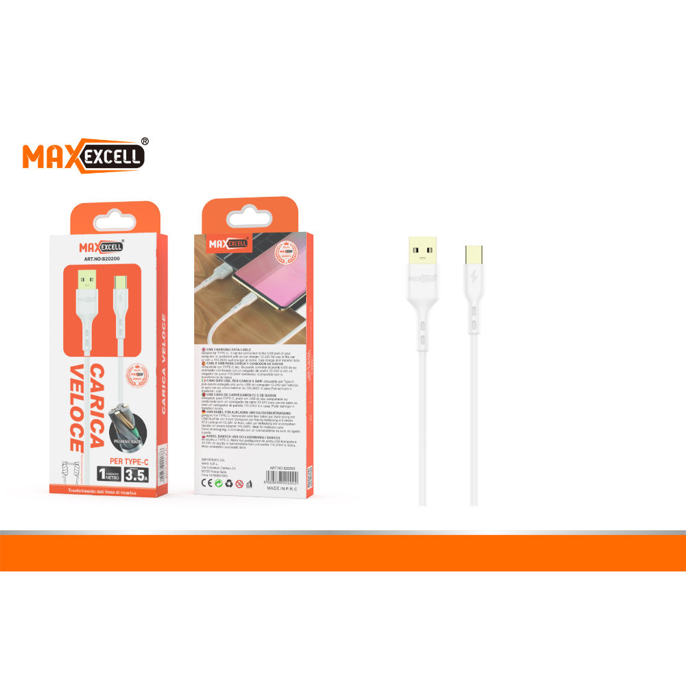 CAVO TYPE-C FAST CHARGE 1M 3.5AMaxexcell