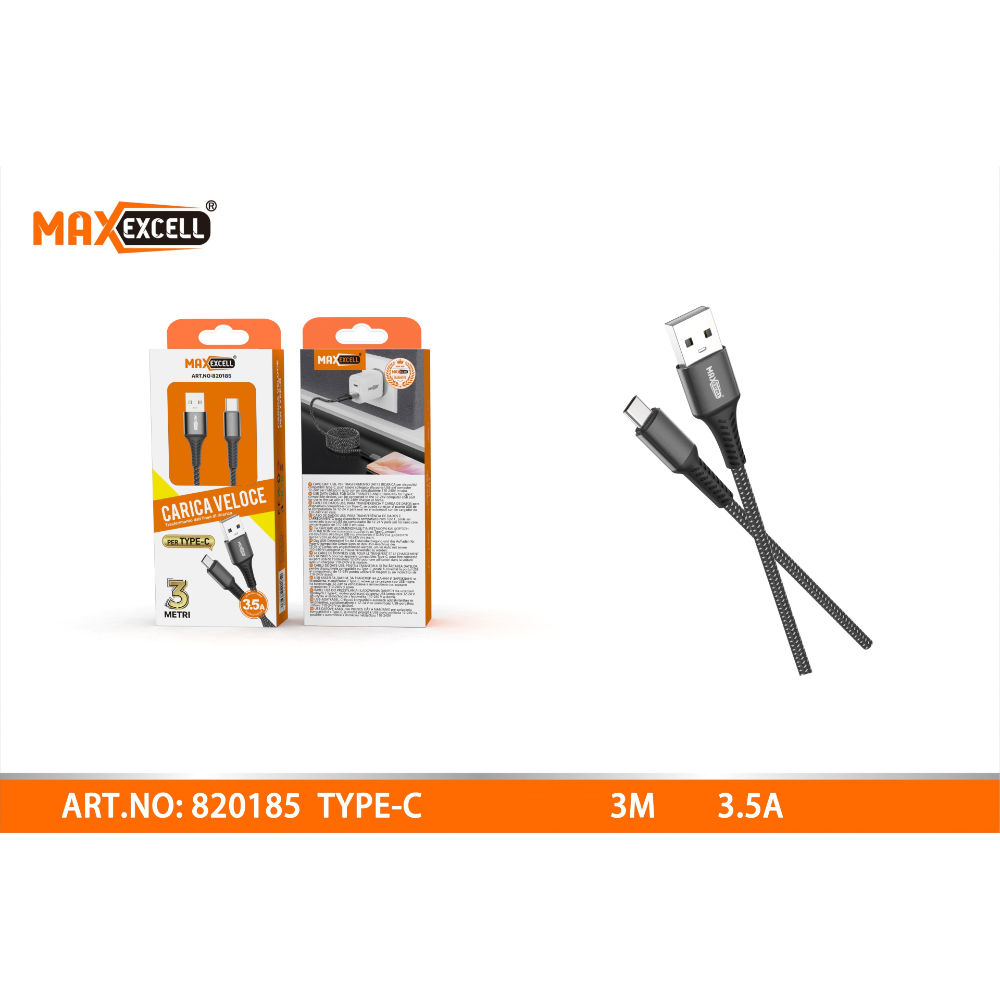 CAVO TYPE-C FAST CHARGE 3M 3.5AMaxexcell