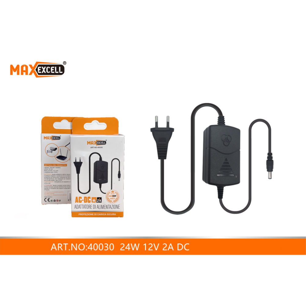 ADATTATORE DI ALIMENTAZIONE AC-DC 12V/2AMaxexcell