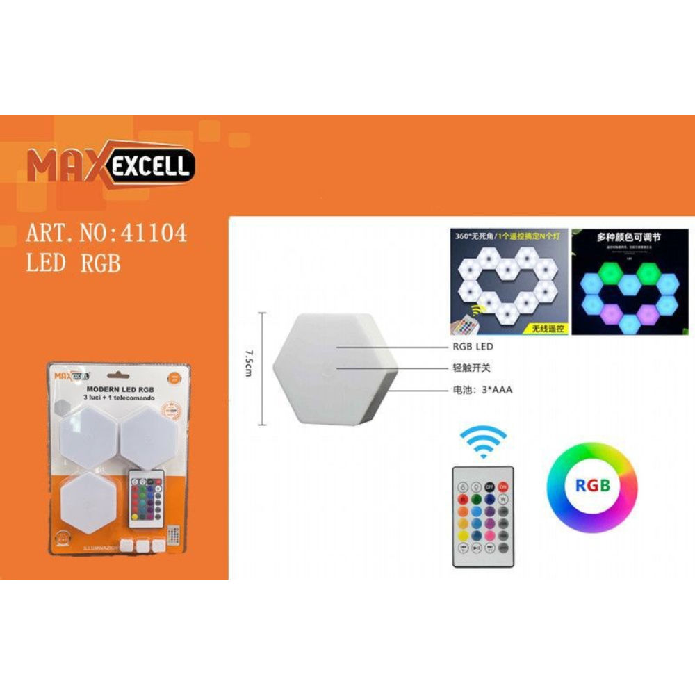 LUCE LED RGB COMPONIBILI + TELECOMANDOMaxexcell