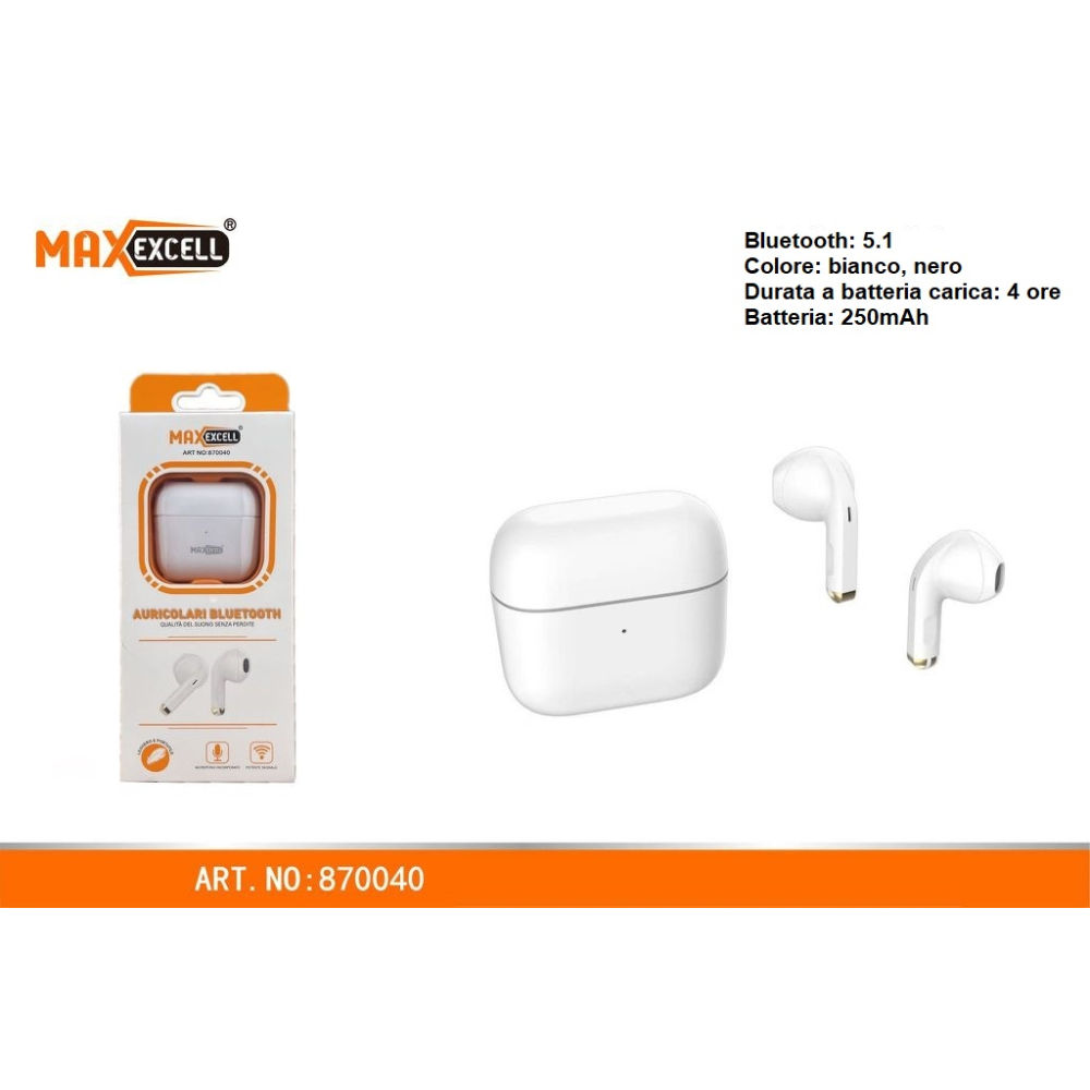 MAXEXCELL AURICOLARI BLUETOOTH ART.870040Maxexcell