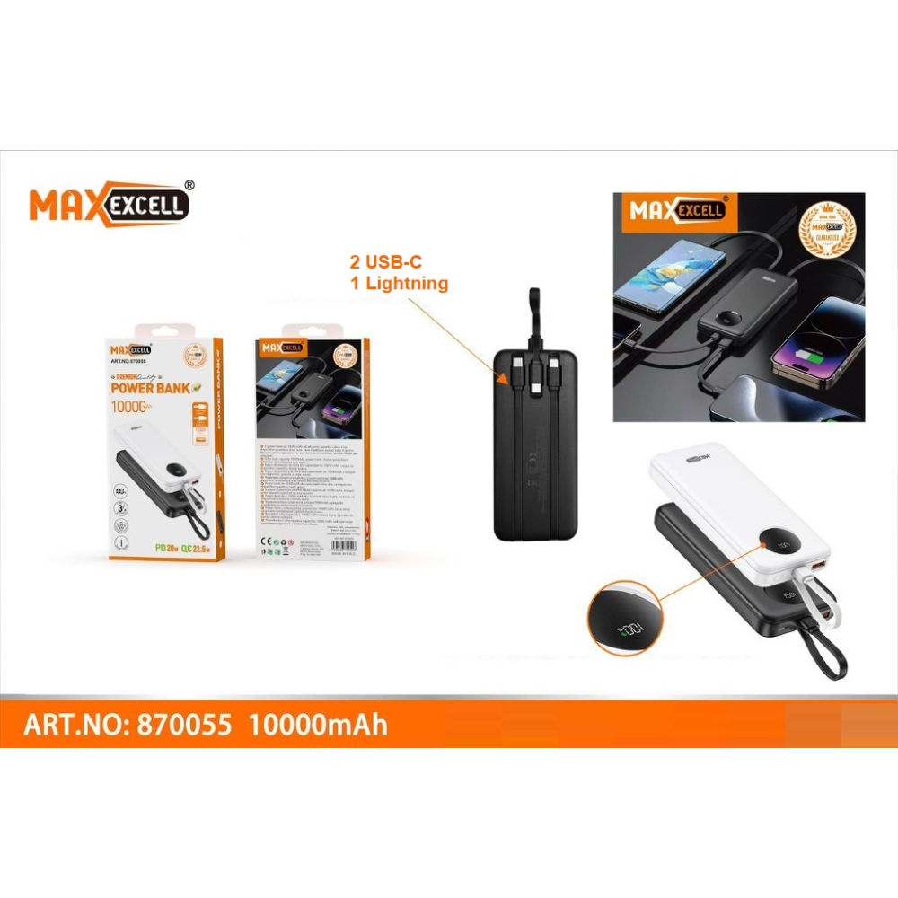 MAXEXCELL POWER BANK 10000MAH ART.870055Maxexcell