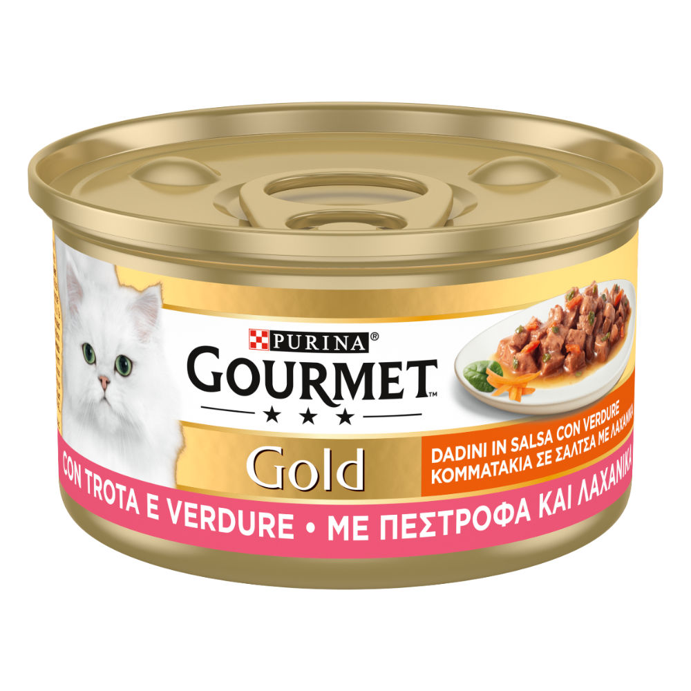 Gourmet Gold - Trota e Verdure con Dadini in Salsa - 85gGourmet