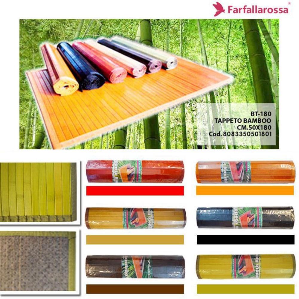 Tappeto Bambù 50x180cm - Monocolore AssortitiFarfallaRossa