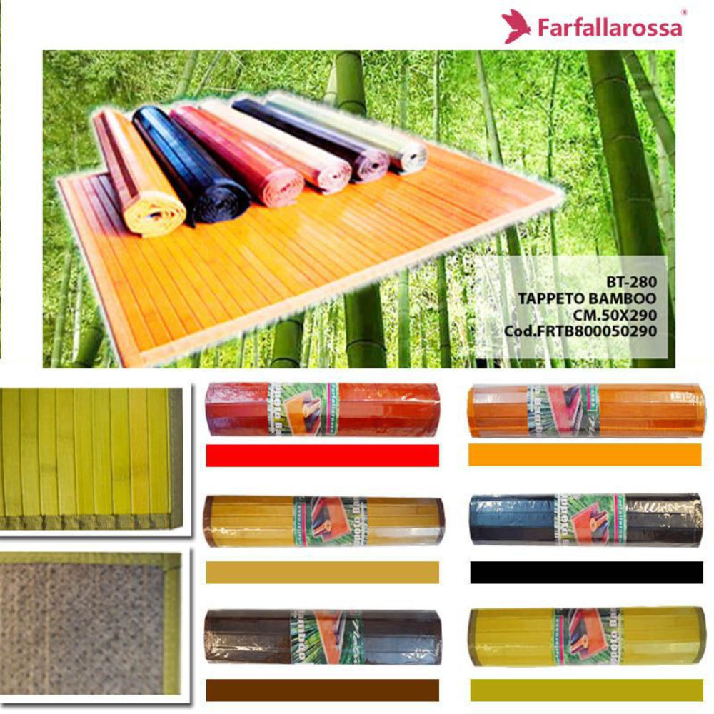Tappeto Bambù 50x280cm - Monocolore AssortitiFarfallaRossa