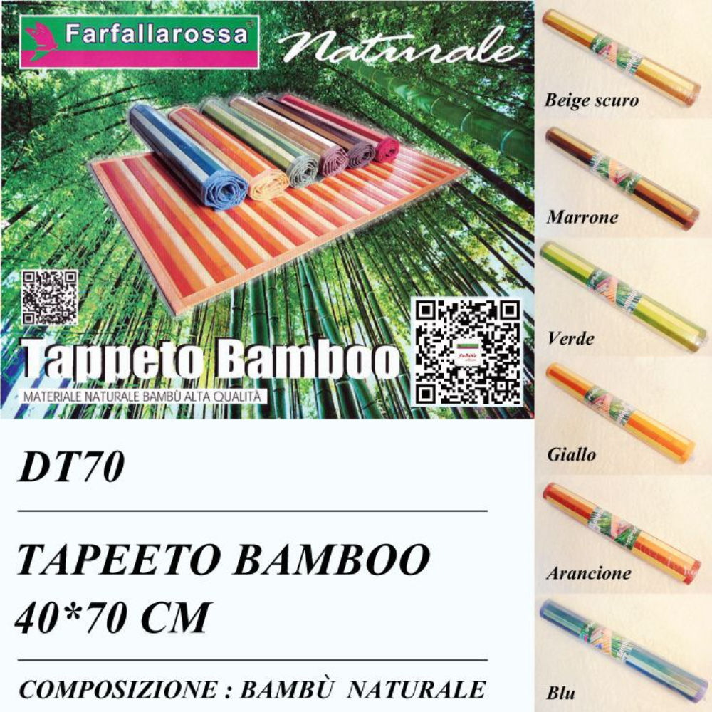 Tappeto Bambù 40x70cm - Bicolore AssortitiFarfallaRossa