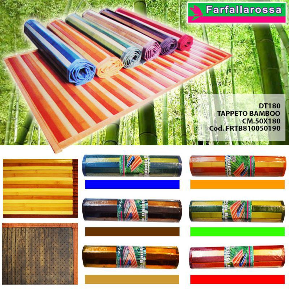 Tappeto Bambù 50x180cm - Bicolore AssortitiFarfallaRossa
