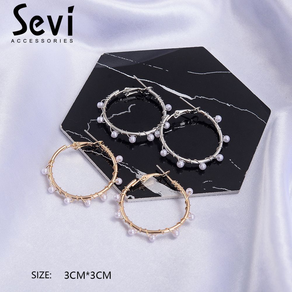 ORECCHINI A CERCHIO CON ZIRCONI 30mmSevi