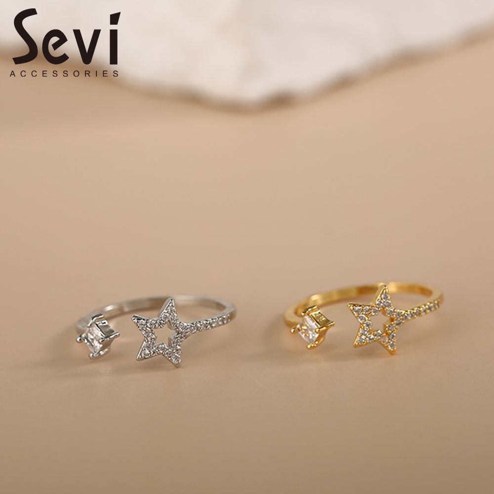 ANELLO STELLA SFALSATA CON ZIRCONISevi