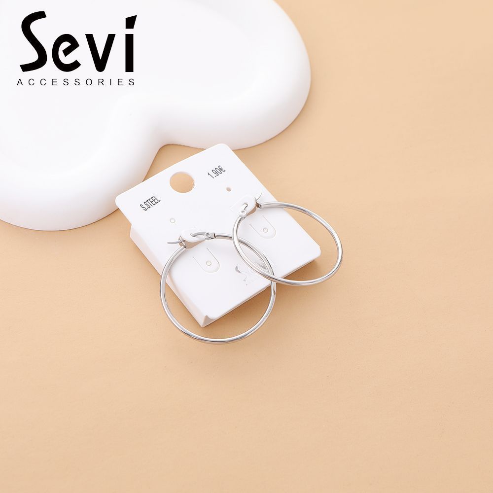 ORECCHINI CLASSICI ACCIAIO ARGENTO 4cmSevi