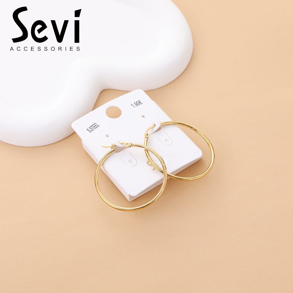ORECCHINI CLASSICI ORO ACCIAIO 4cmSevi
