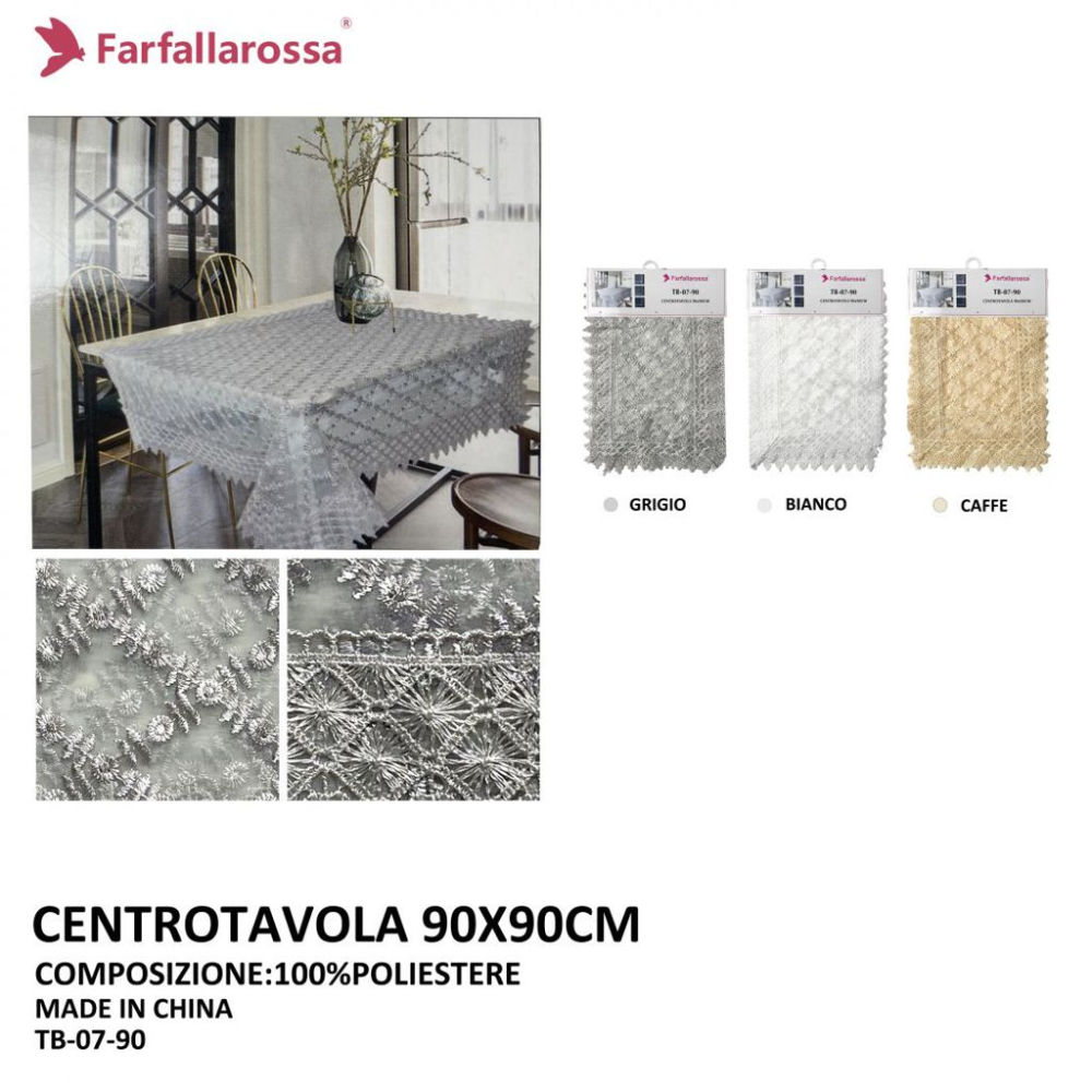 Centrotavola 90x90cm - TB0790FarfallaRossa