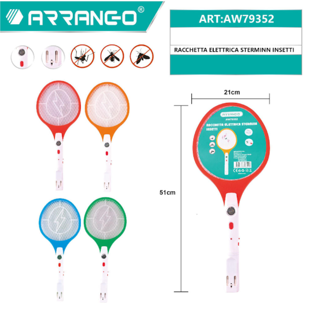RACCHETTA ELETTRICA LED ANTI-ZANZAREArrango