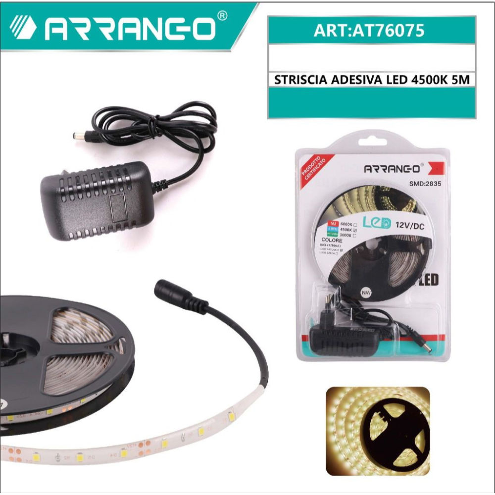 Striscia Adesva LED 4500K - 5MArrango