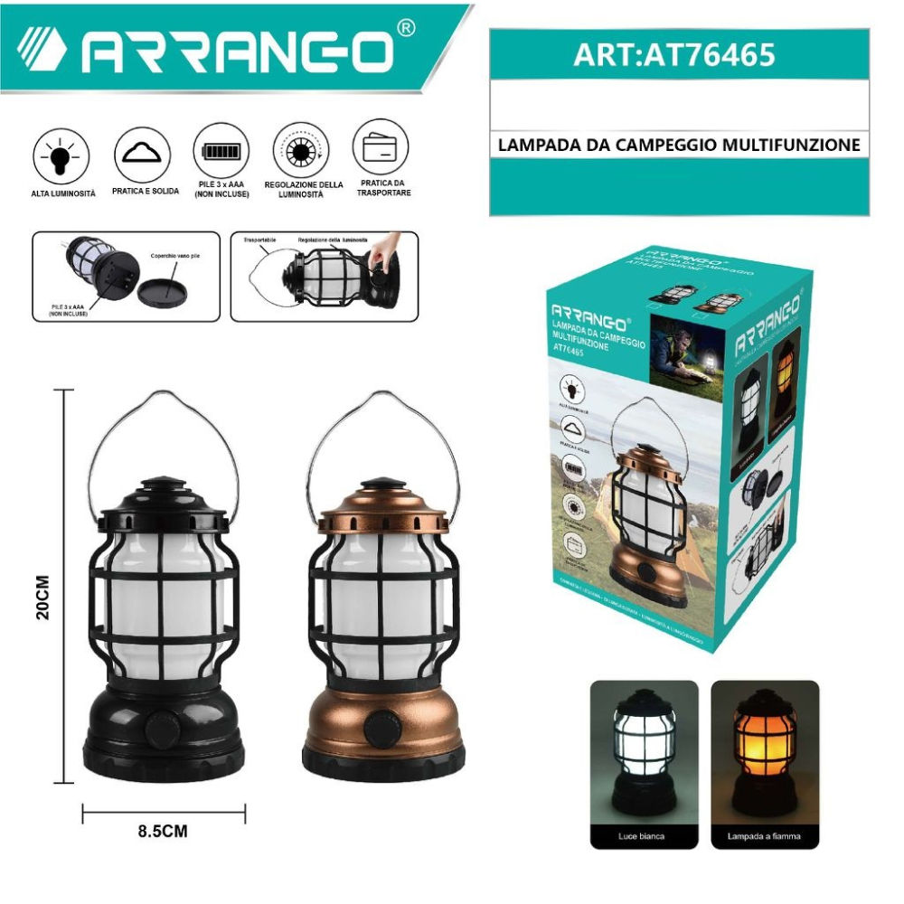 LAMPADA DA CAMPEGGIO MULTIFUNZIONE - AT76465Arrango