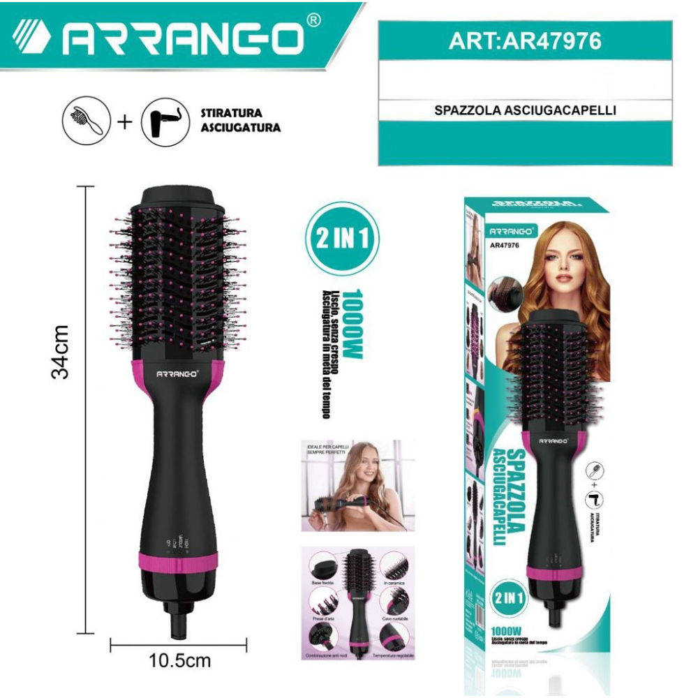 Spazzola Asciugacapelli 1000W - AR47976Arrango