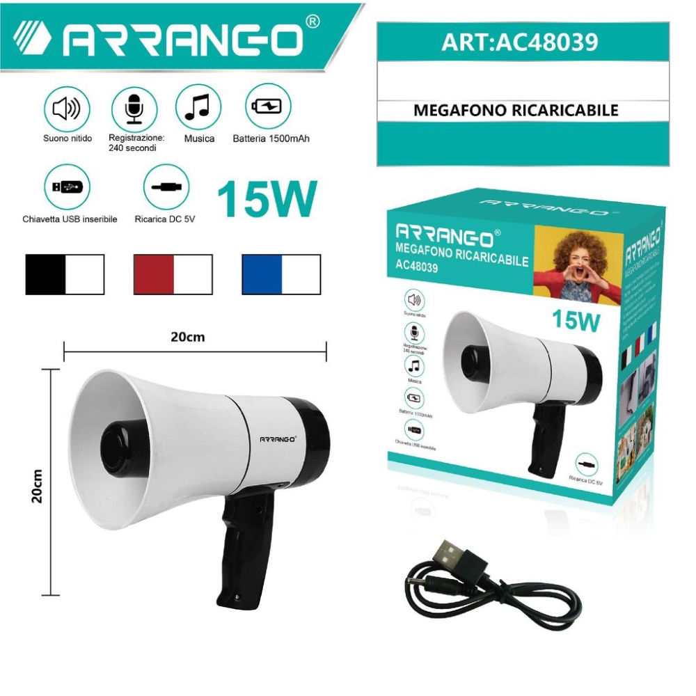 MEGAFONO RICARICABILE - 15WArrango