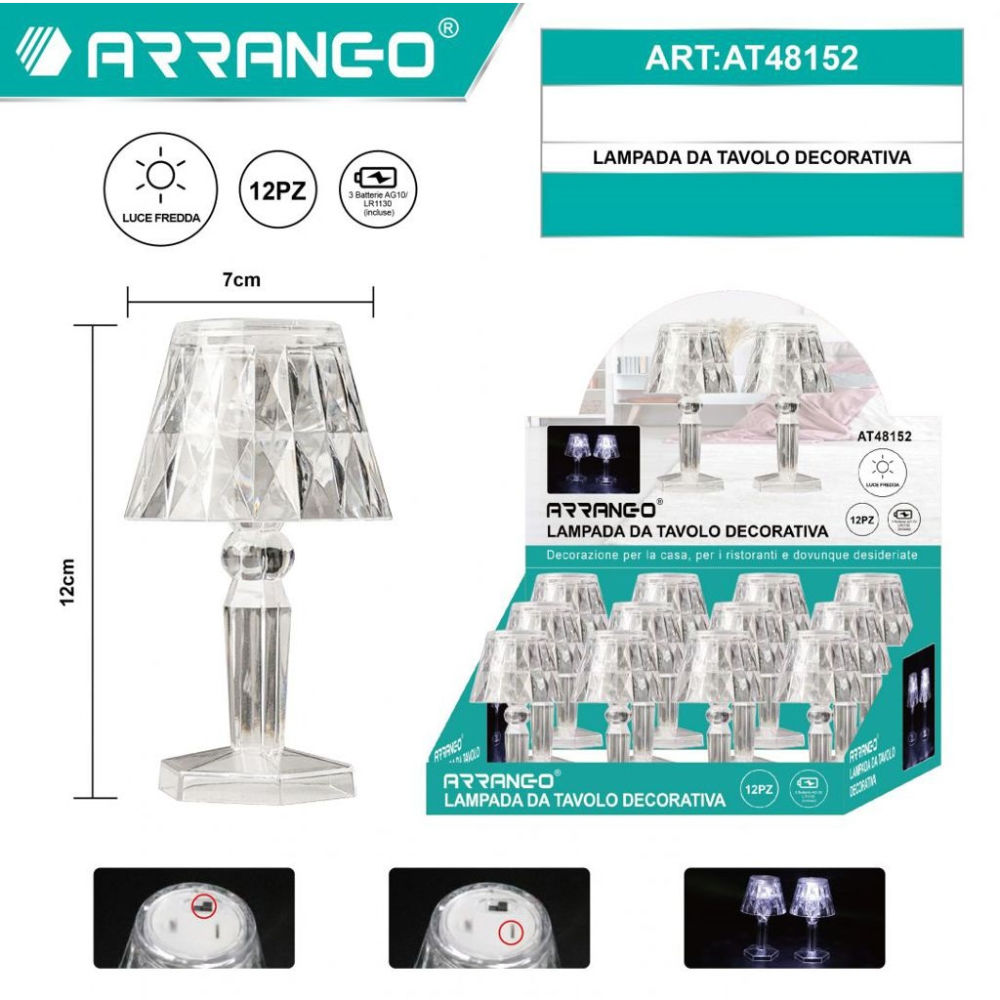 Lampada da Tavolo Decorativa Luce Fredda - AT48152Arrango