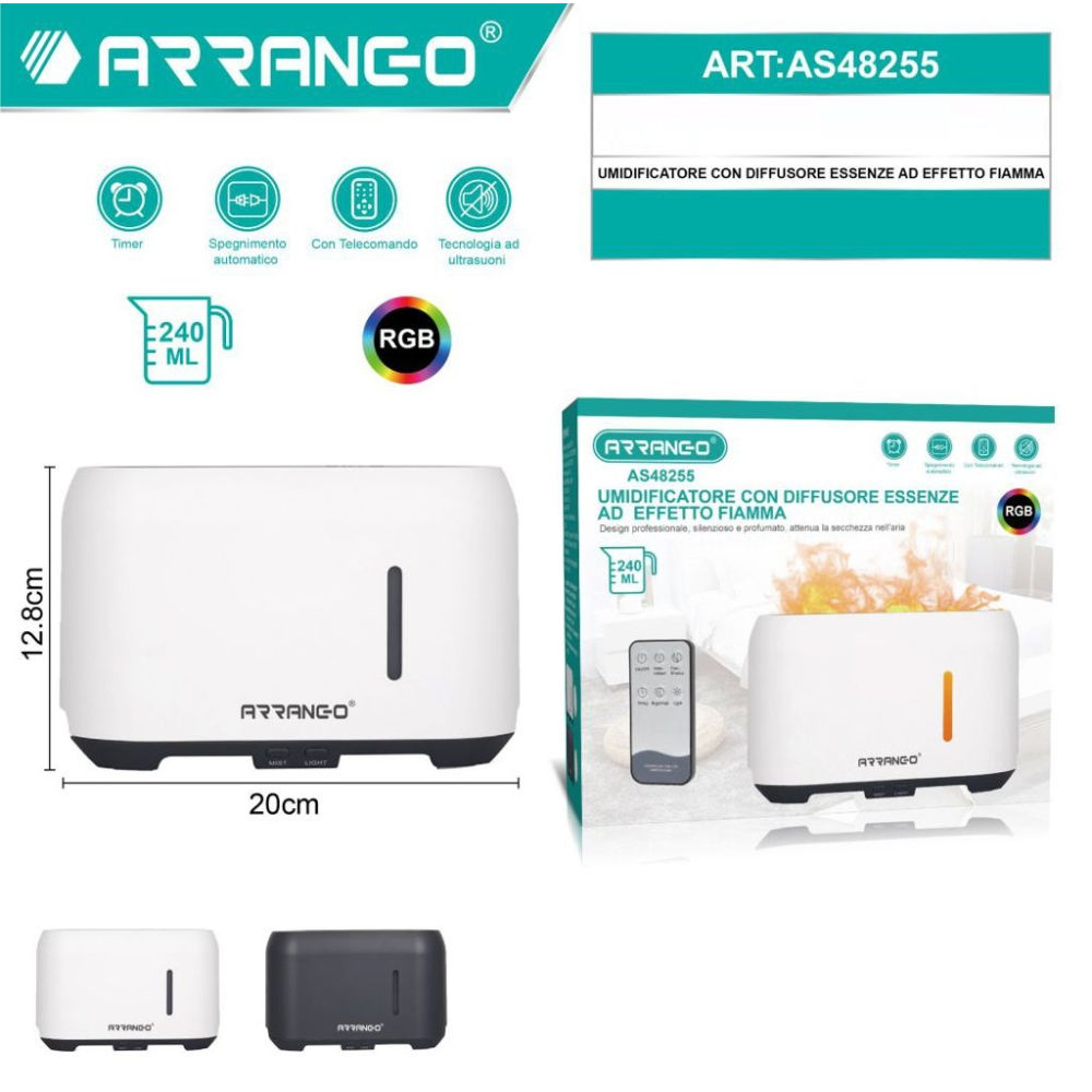 Umidificatore Effetto Fiamma 240ml - AS48255Arrango