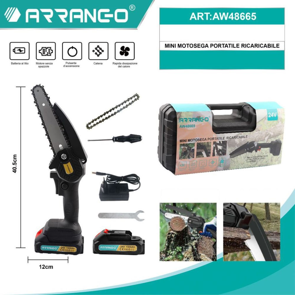 Mini Motosega Portatile Ricaricabile - AW48665Arrango