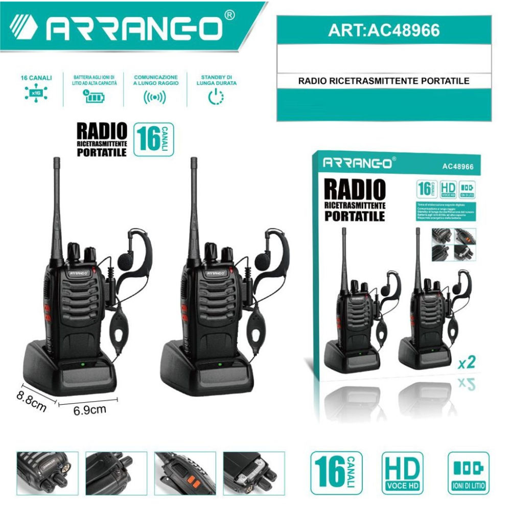 Radio Ricetrasmittente  Portatite 16 CanaliArrango