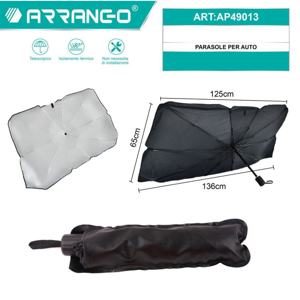 OMBRELLO PARASOLE PER AUTO - 136x65x125CMArrango