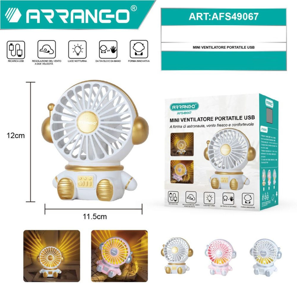 MINI VENTILATORE LED - ASTRONAUTAArrango