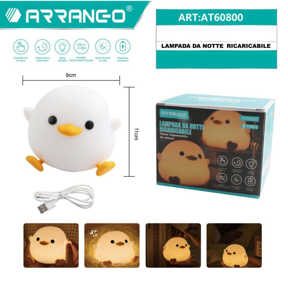 Lampada Notte Ricaricabile - PulcinoArrango