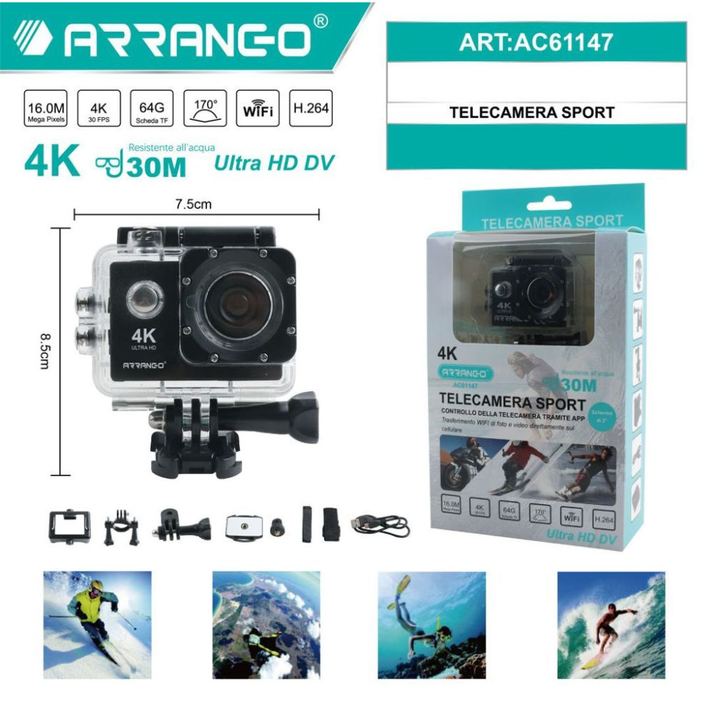 Telecamera Sport Ultra HD 4K - AC61147Arrango