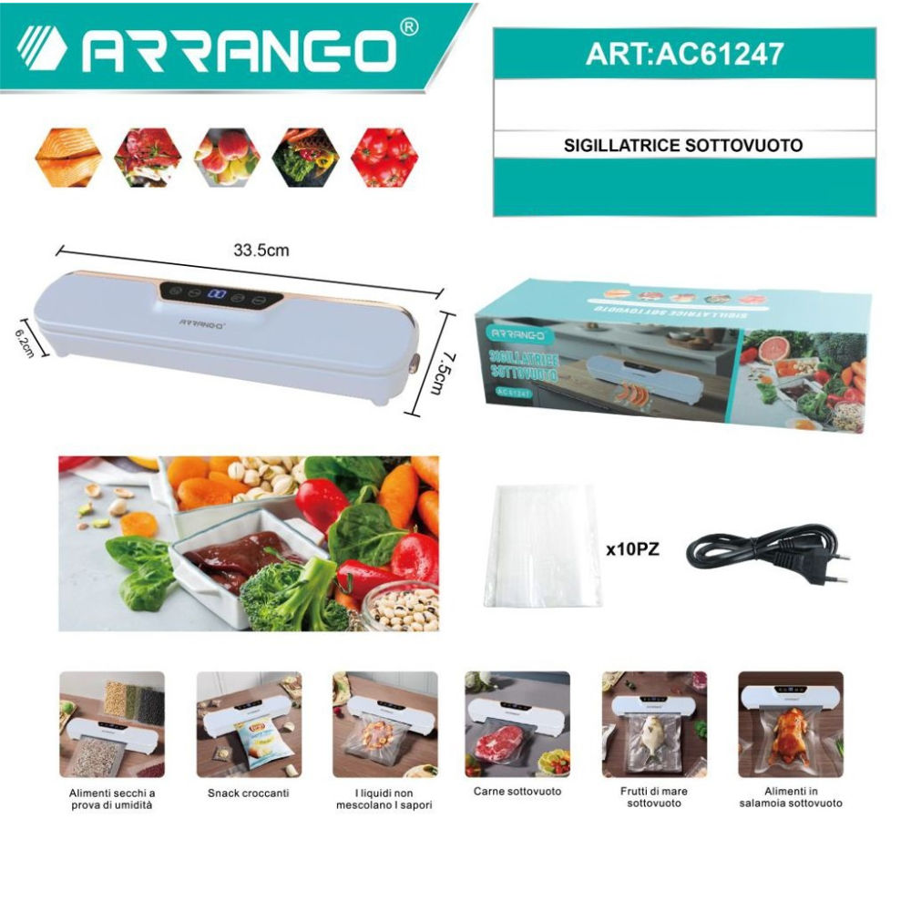 Sigillatrice Sottovuoto per Alimenti - AC61247Arrango