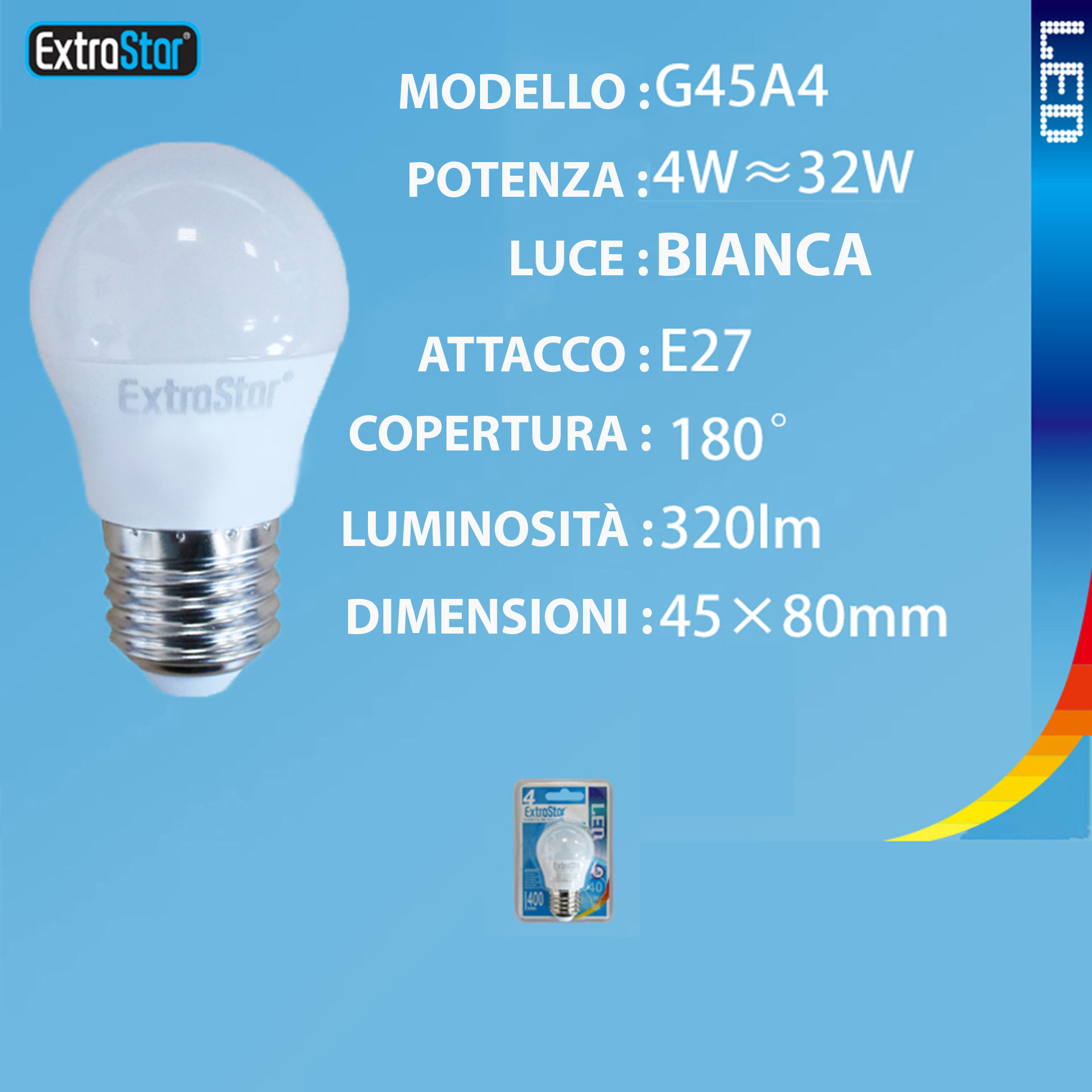 LAMPADINA LED E27 4W 320LM 6500KExtrastar