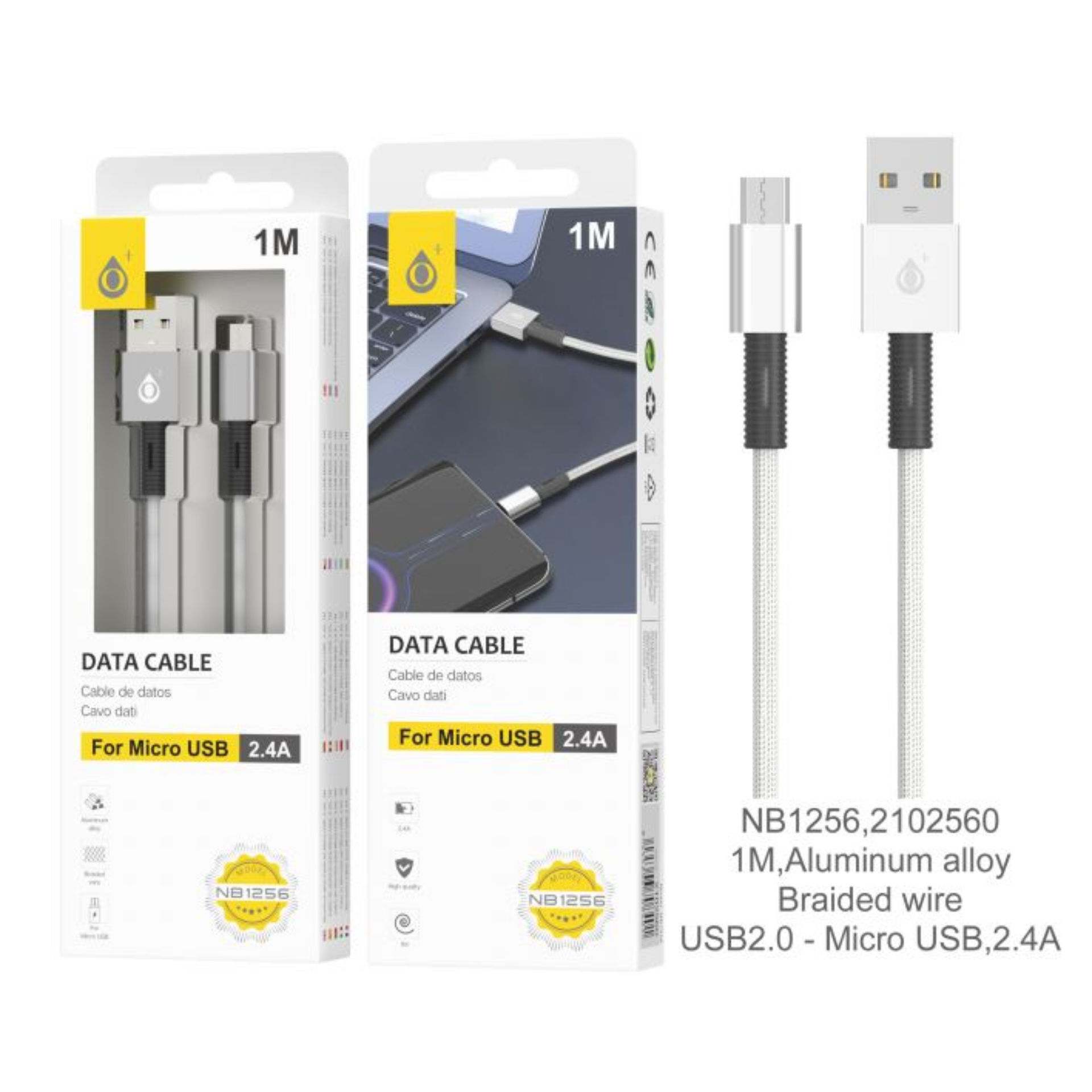 ONEPLUS NB1256 CAVO DATI MICRO USB 2.4A GRIGIOOne Plus